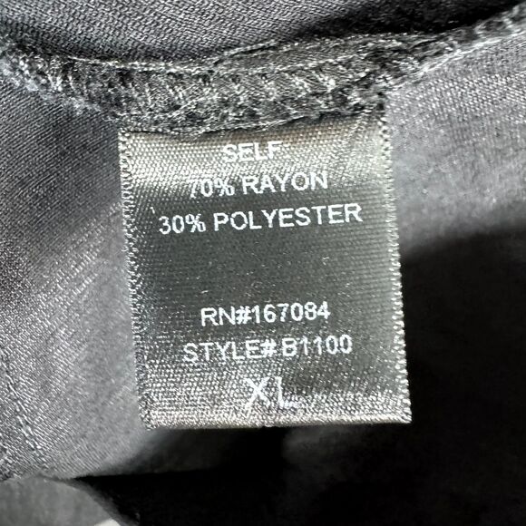 Pomander Place Ashlen Blouse Women's Extra Large Black Tuckernuck Buttons Flared - Picture 8 of 8